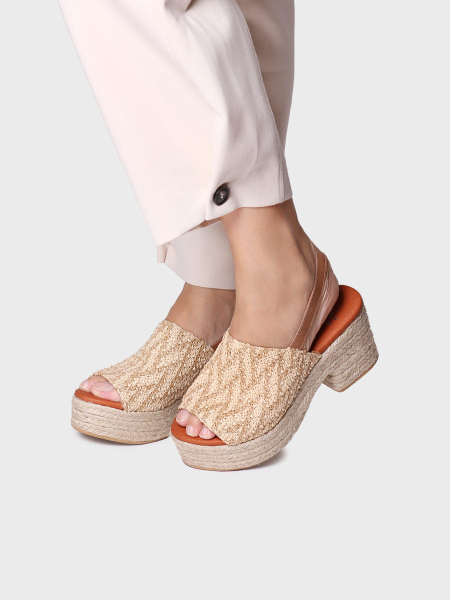 Espadrilles in raffia with wide heel - ANKARA