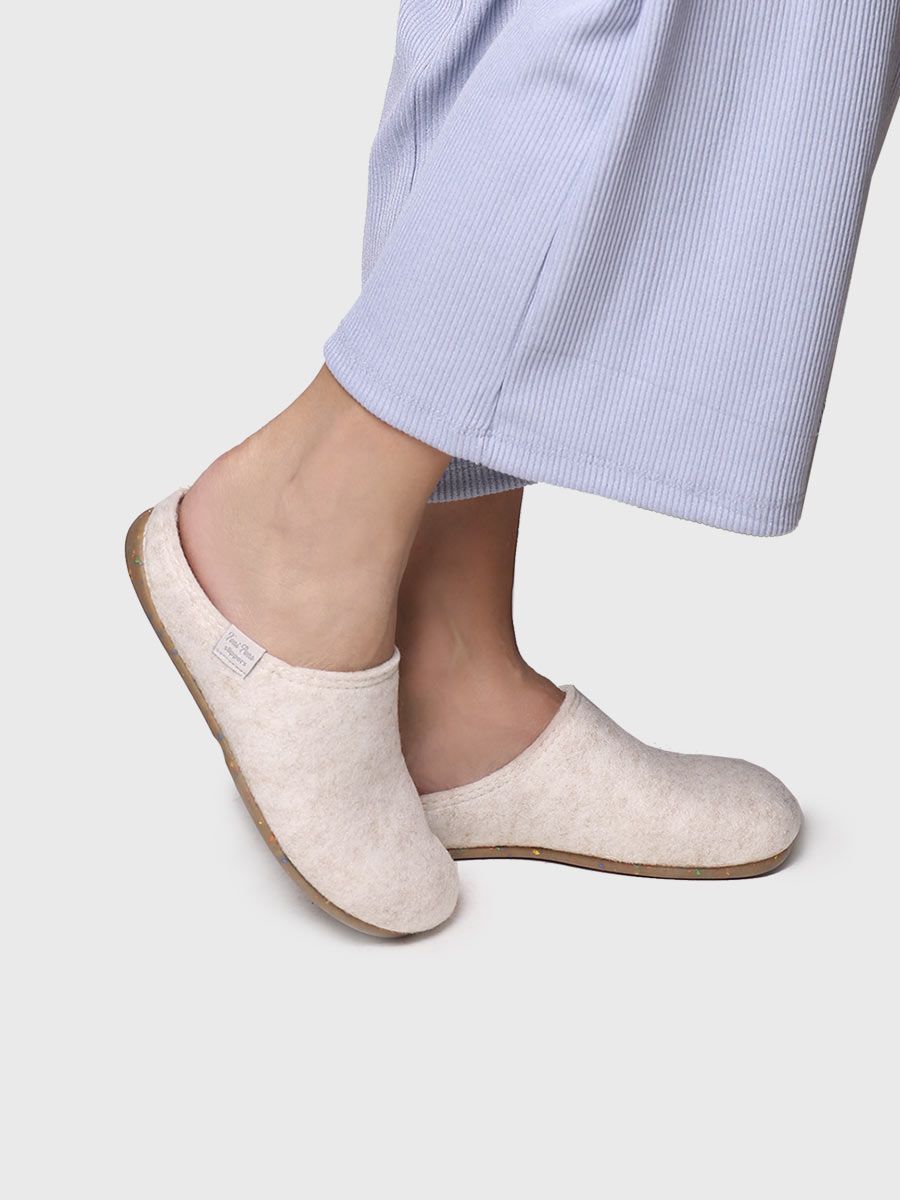 MONA-FR - Women's clog-style slipper in recycled felt