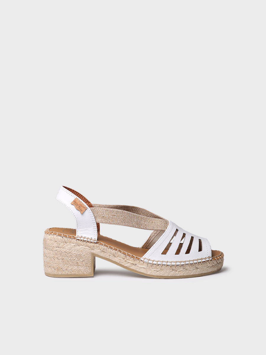 DIMA - Espadrille femme en cuir à talon large et élastique