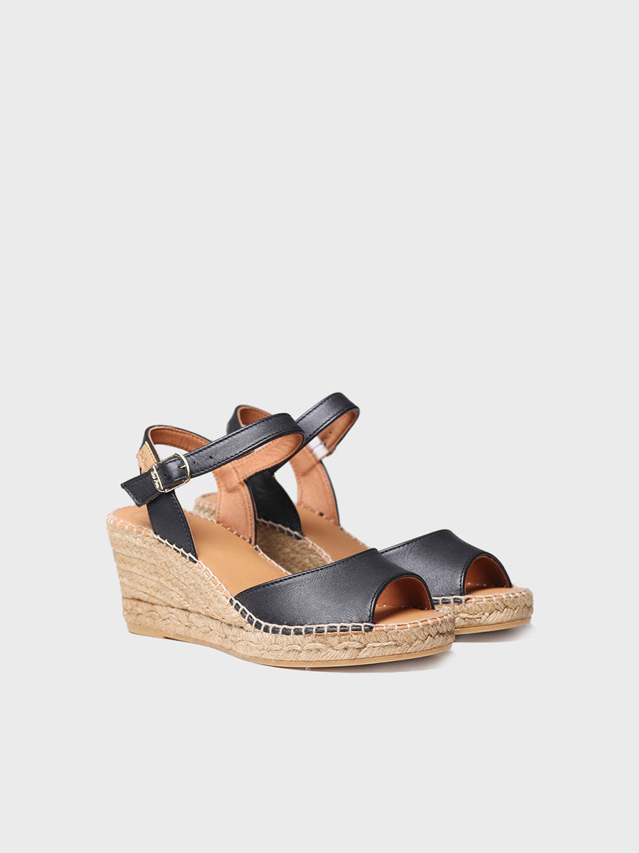 Espadrilles compensées pour femme en cuir - SIA-P