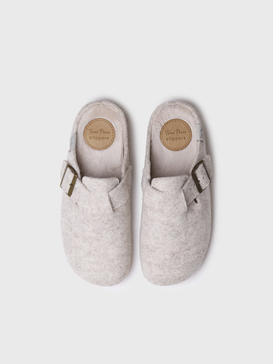 Women's clog-style slipper with buckle - MIMA-FP