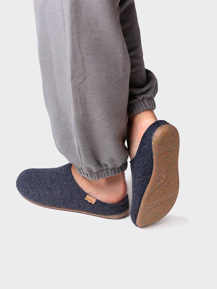 Women's clog-style slipper in recycled felt - MONA-FR