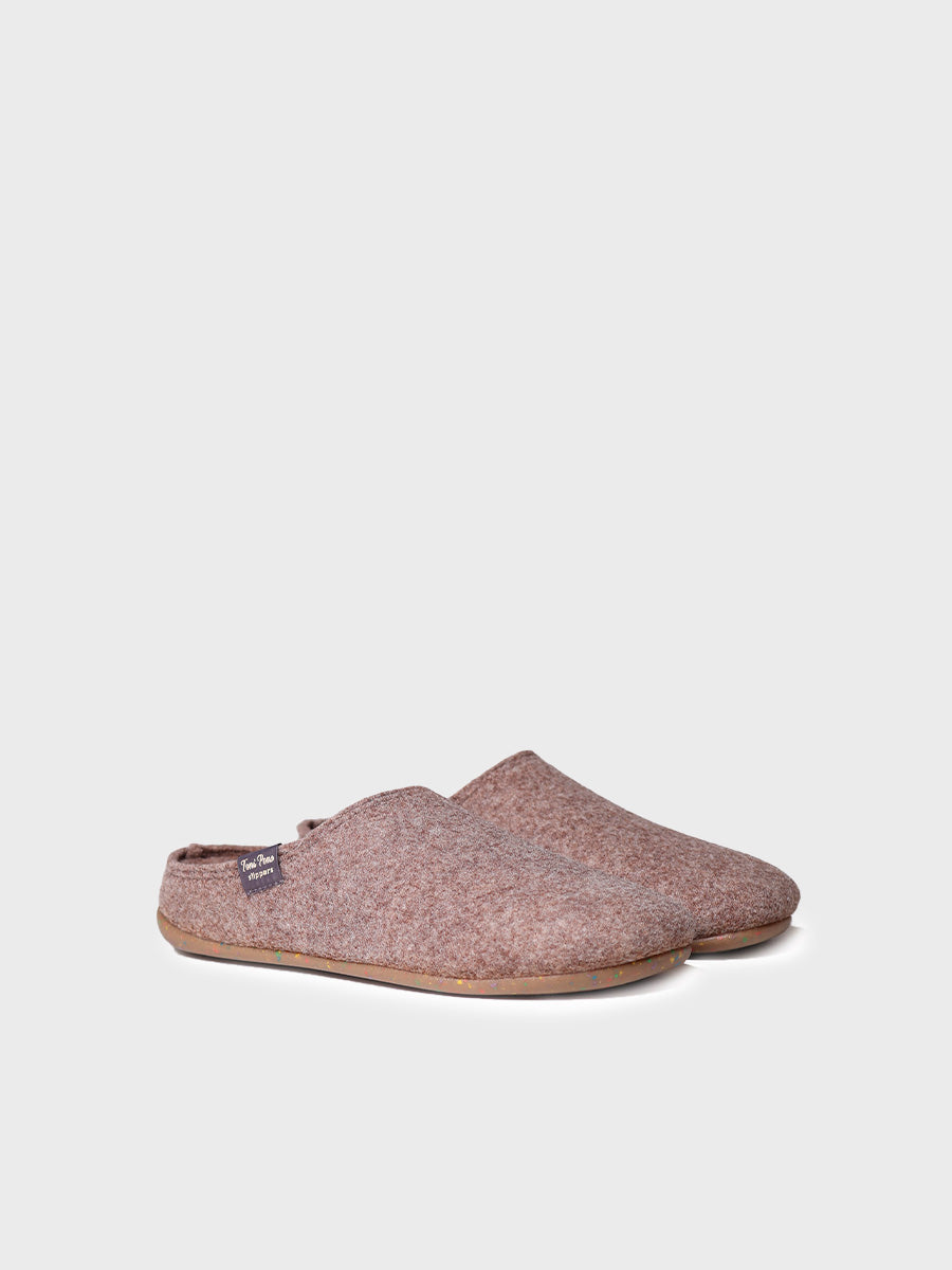 Women's clog-style slipper in recycled felt - MONA-FR