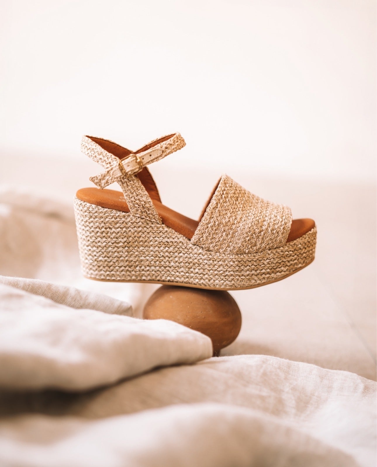 Women's high raffia espadrille - TULIA