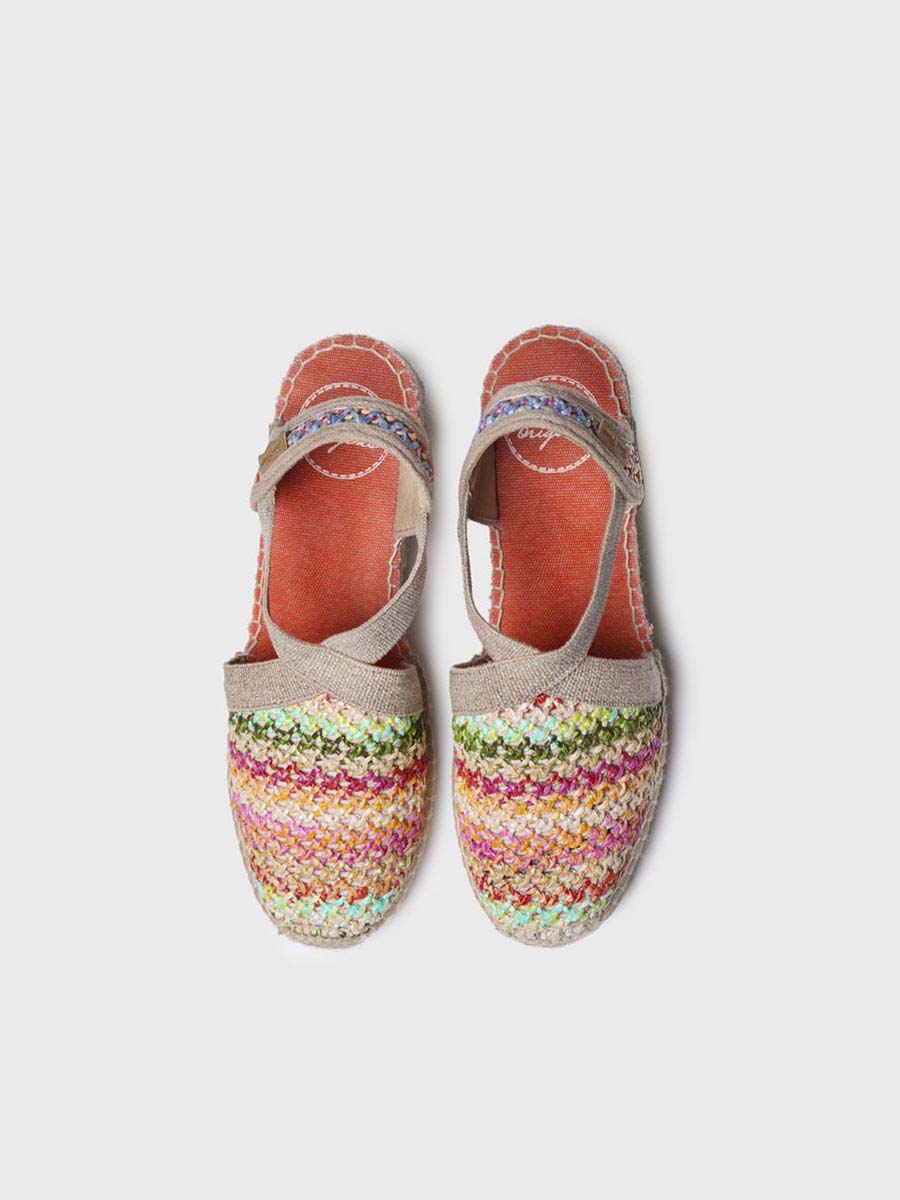 Vegan espadrille in multicoloured raffia - TERRA-NZ