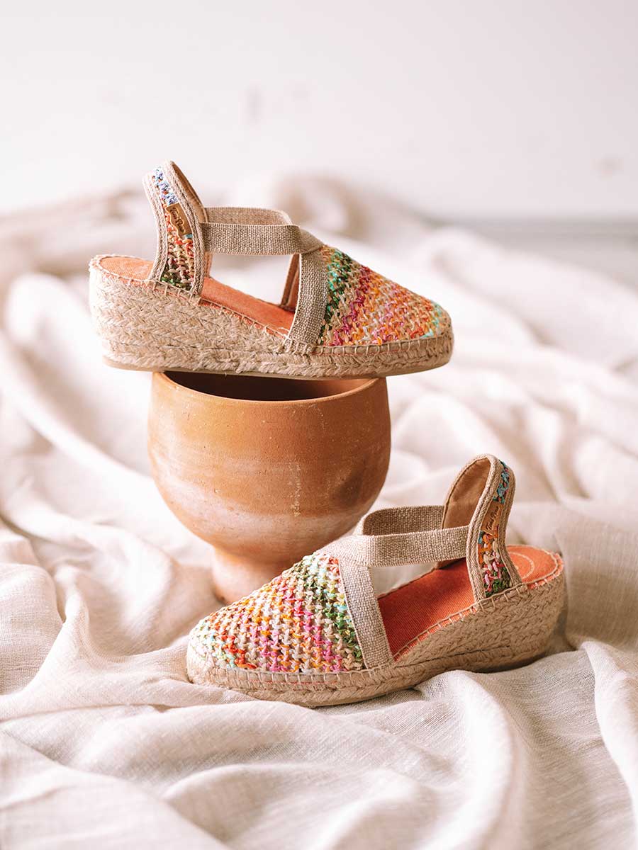 Vegan espadrille in multicoloured raffia - TERRA-NZ