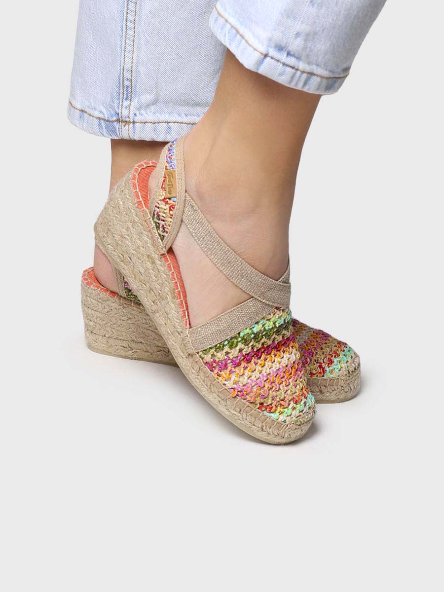 Vegan espadrille in multicoloured raffia - TERRA-NZ