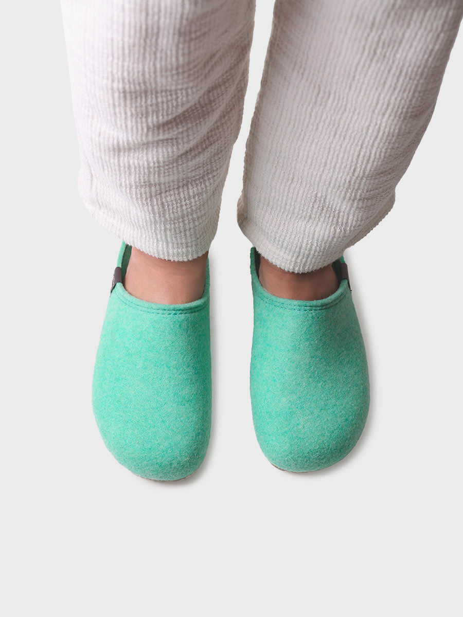 Chausson femme style sabot en feutre recyclé - MONA-FR
