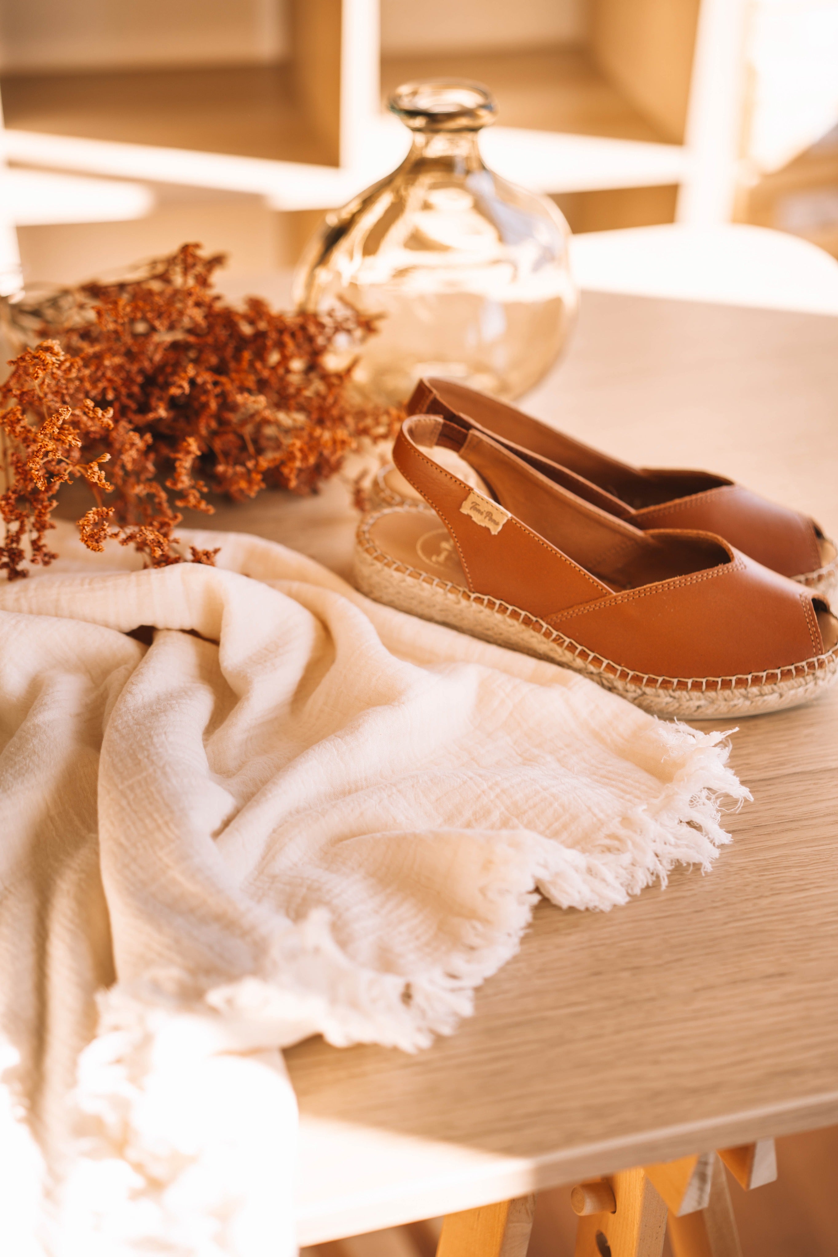 Espadrilles compensées en cuir - BERNIA-P