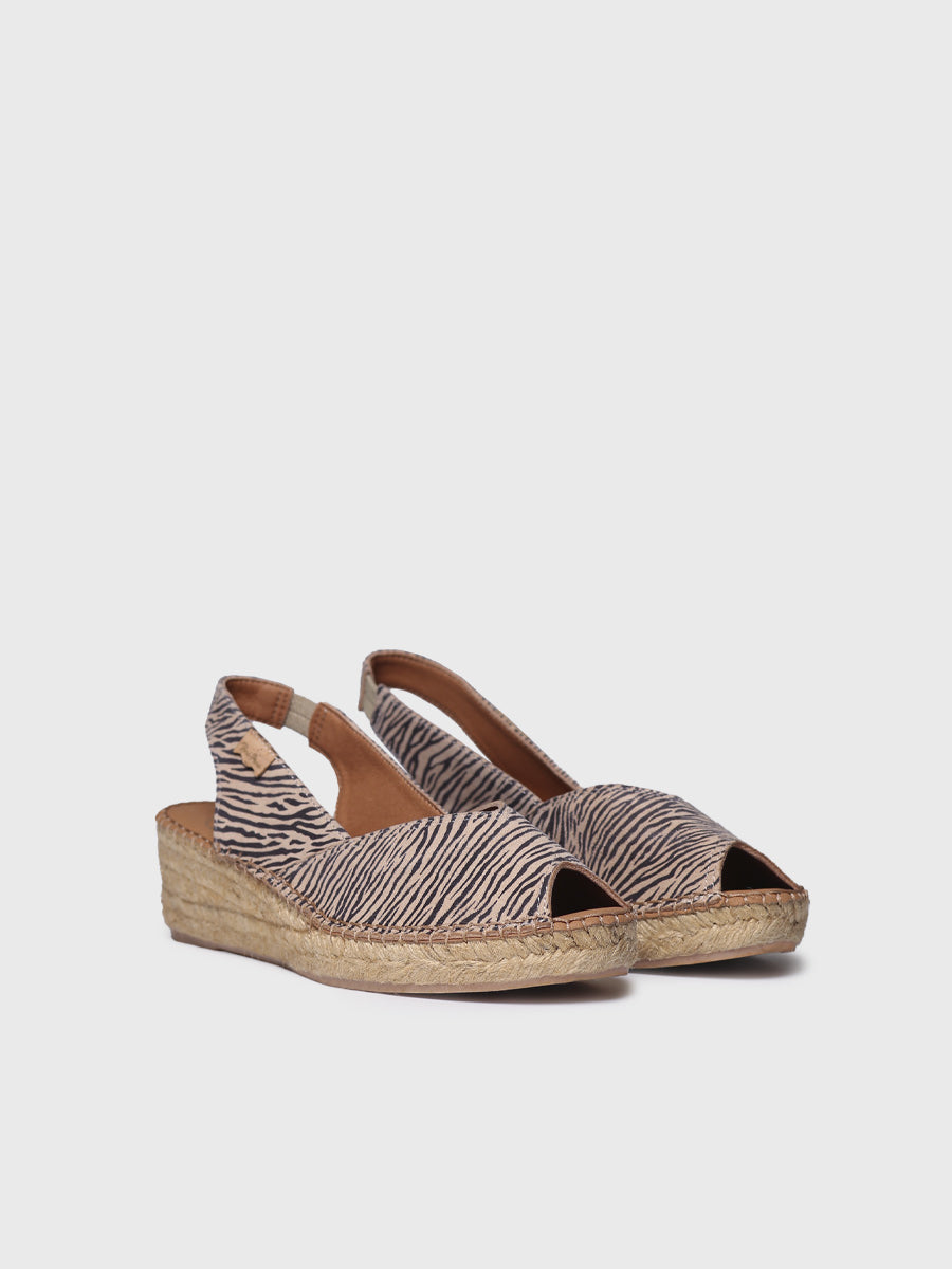 Wedge espadrilles in leather - BERNIA-P