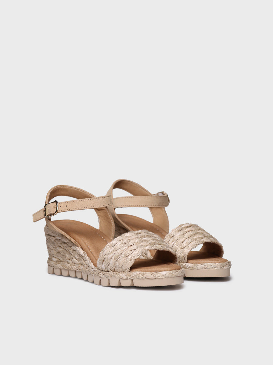 Women's wedge sandals in braided jute | CALM