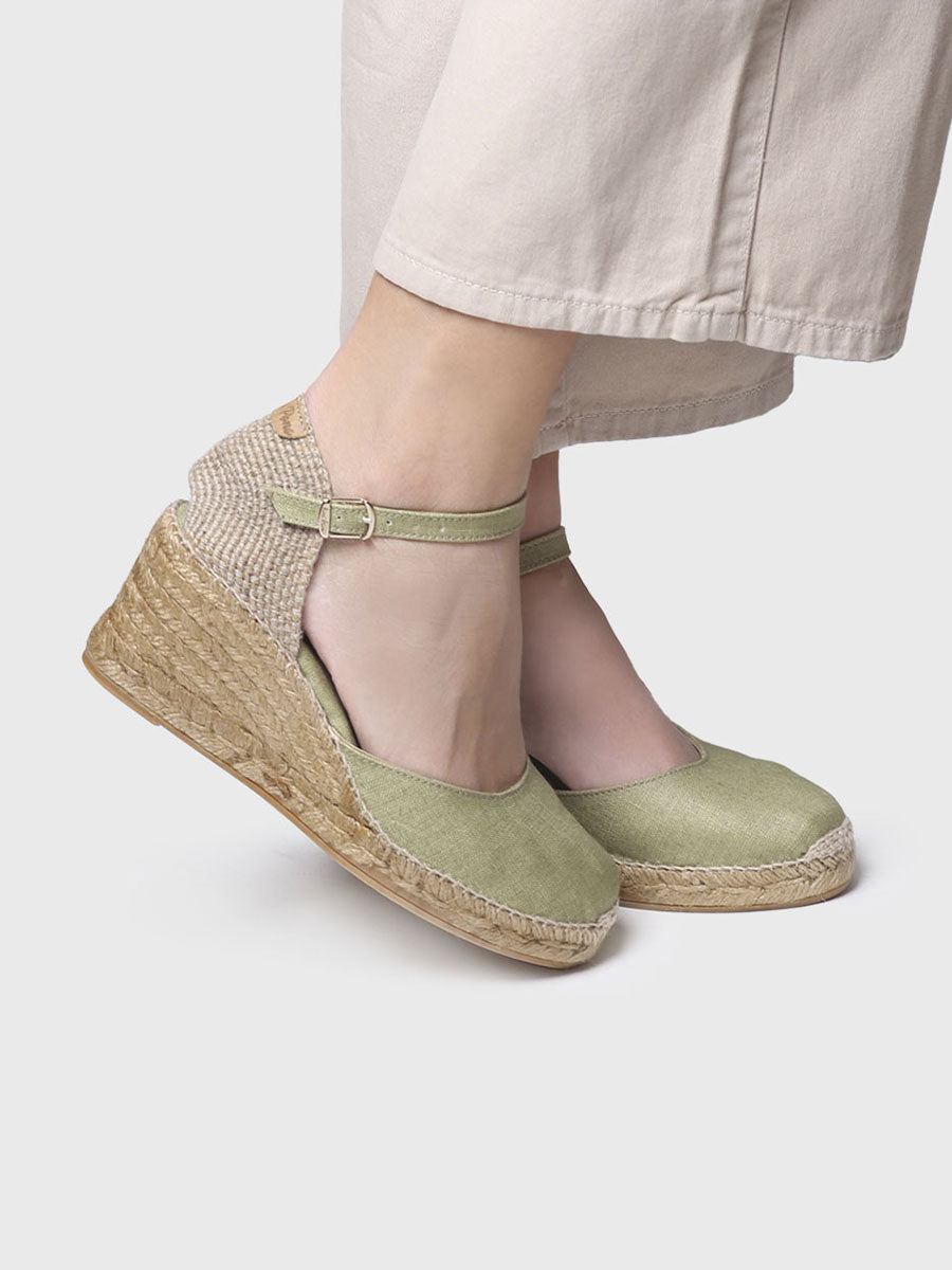 Espadrille compensée en jute à boucle | CALDES
