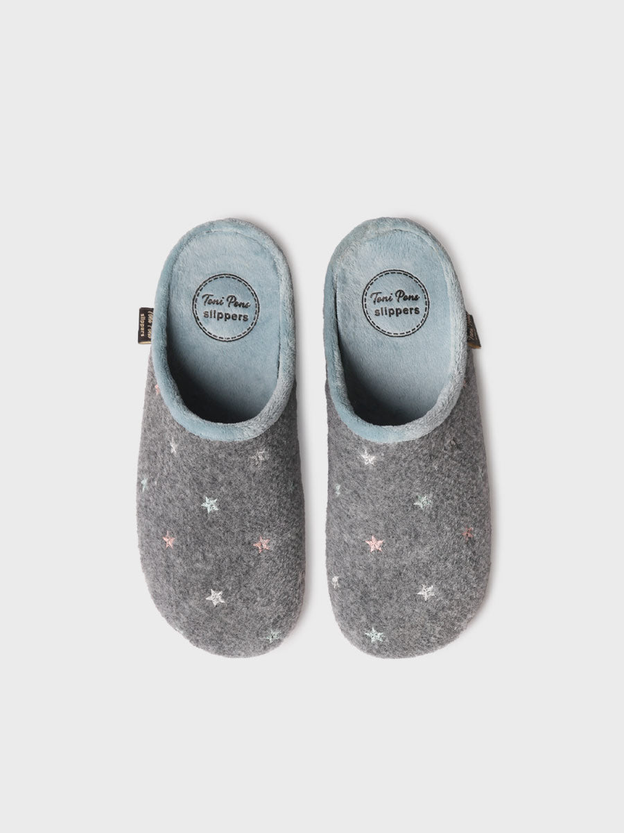 Women's open slipper with luminescent embroidery | MONA-FT