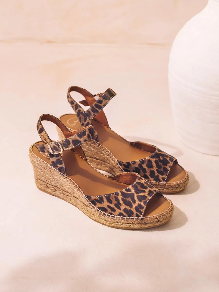 Espadrilles compensées pour femme en cuir - SIA-P