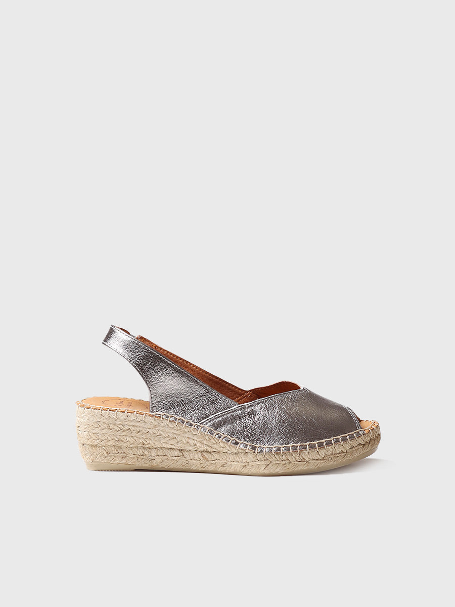 Wedge espadrilles in leather - BERNIA-P