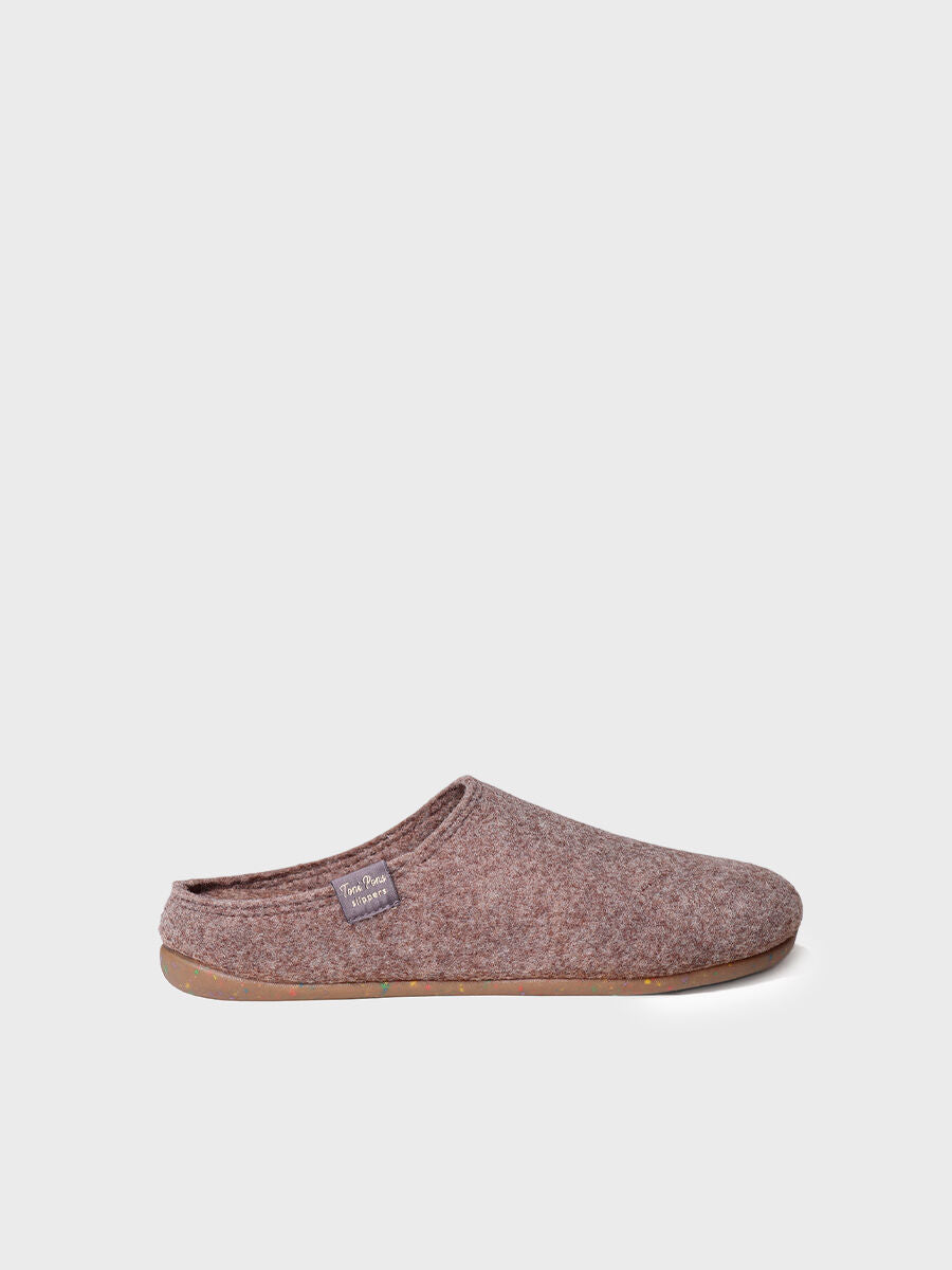 Women's clog-style slipper in recycled felt - MONA-FR