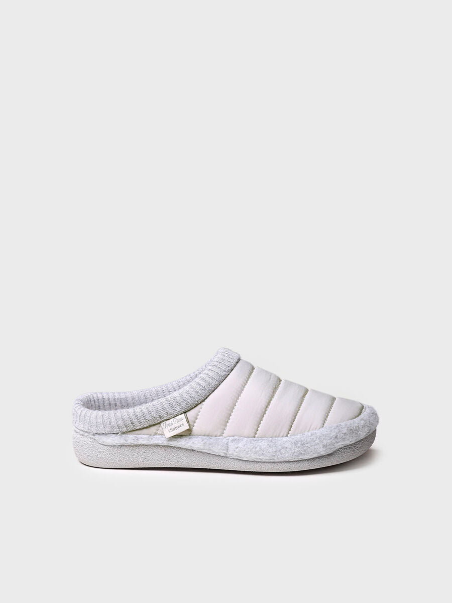 Women's clog-style slipper in padded fabric and felt - MORA-TK