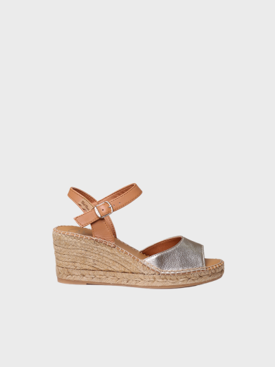 Women's leather wedge espadrille | SIA-P