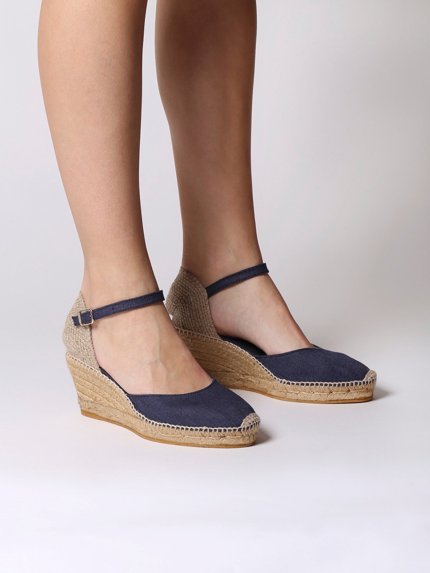 Jute wedge espadrilles with buckle - CALDES