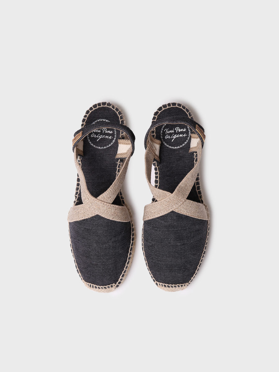 Women's flat vegan espadrilles in cotton fabric - VERDI-V