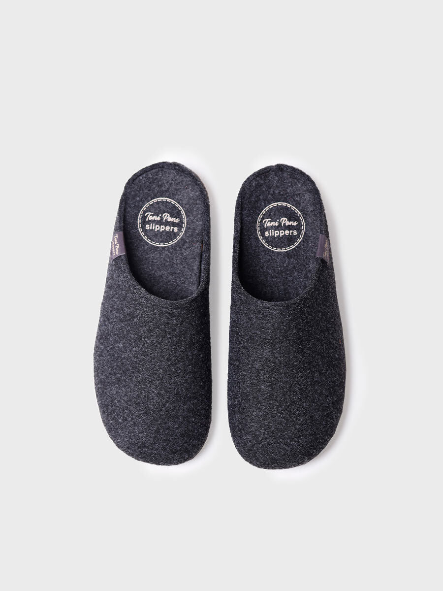 Chausson femme style sabot en feutre recyclé - MONA-FR