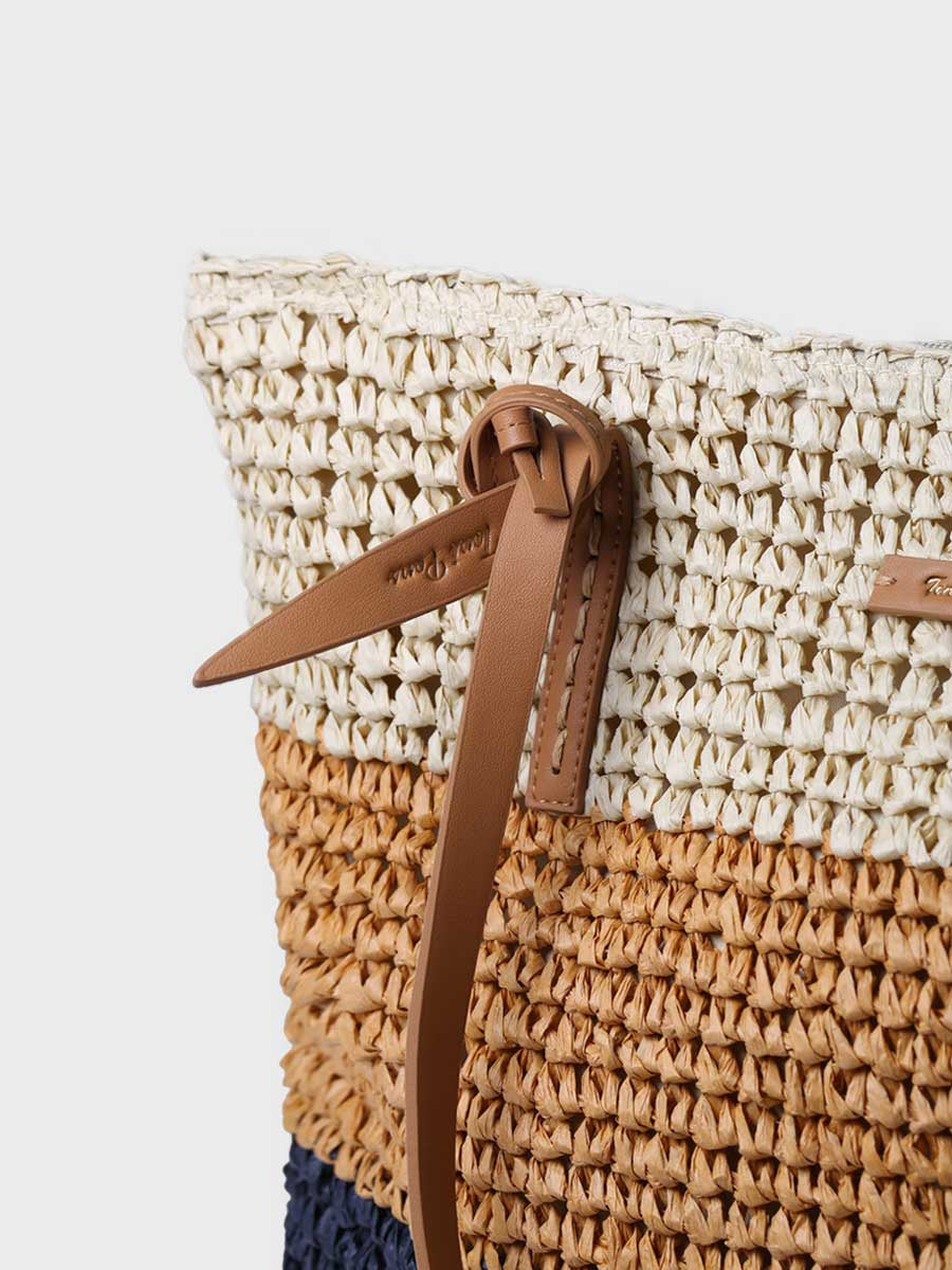 Paper raffia shopper bag with zipper | DORA