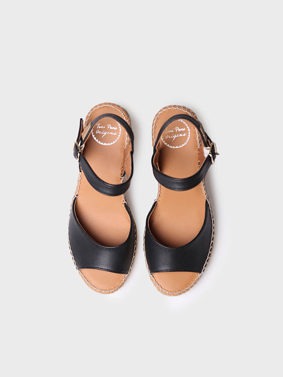 Espadrilles compensées pour femme en cuir - SIA-P