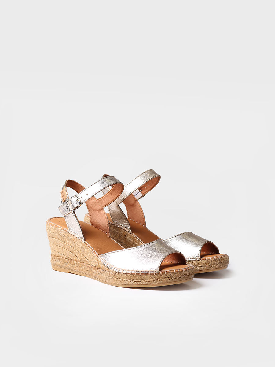 Women's wedge espadrilles in leather - SIA-P