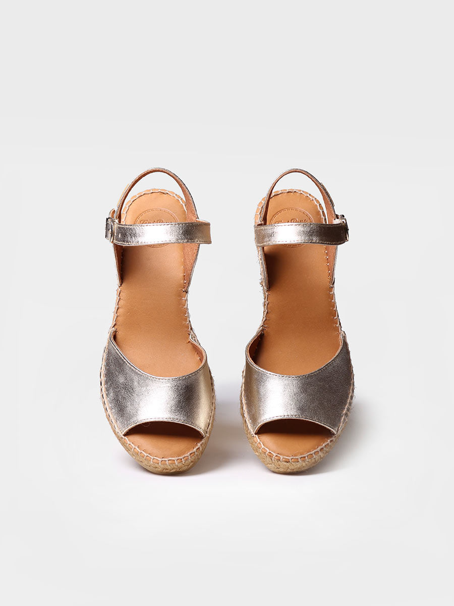 Women's wedge espadrilles in leather - SIA-P