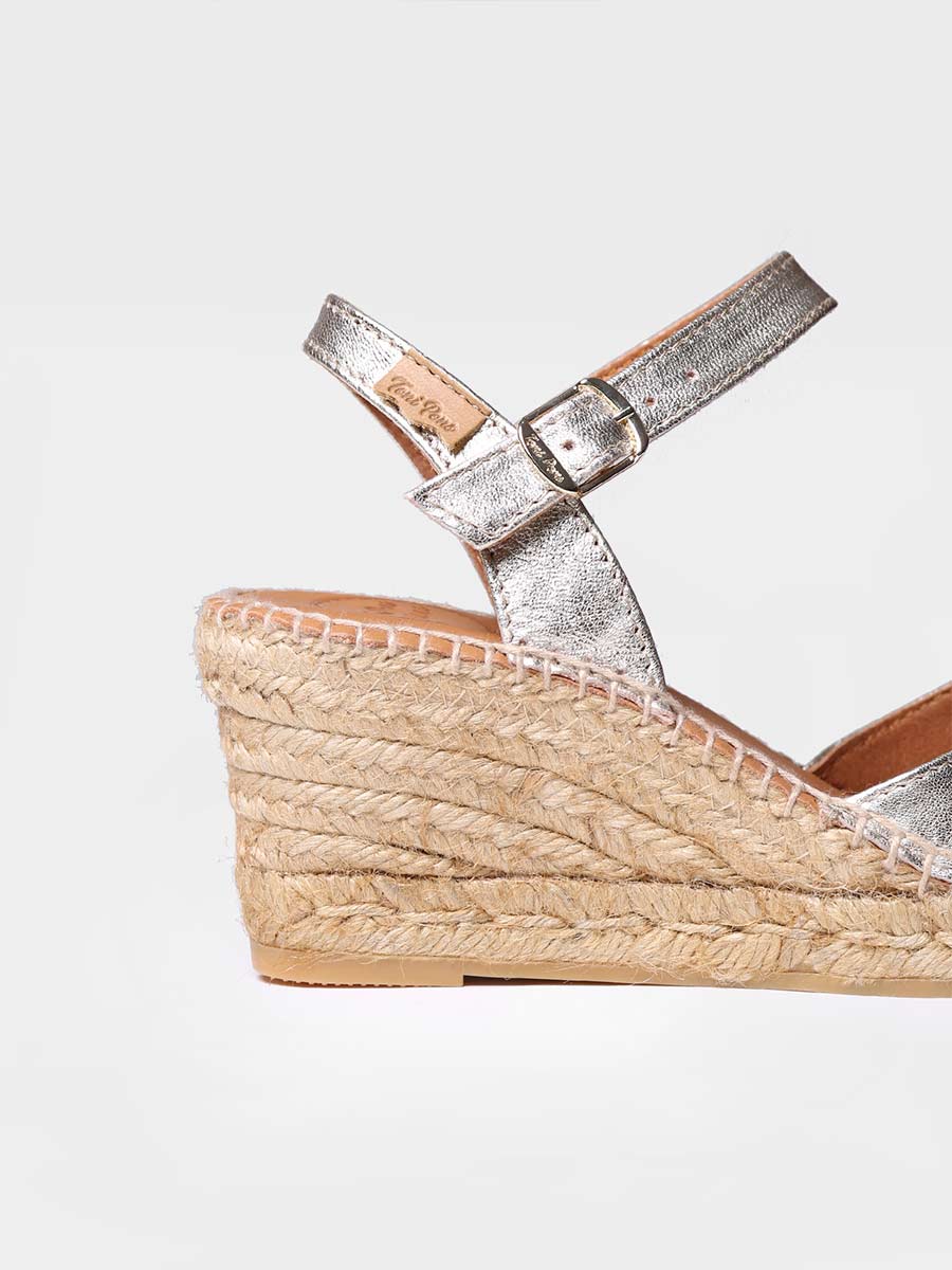 Women's wedge espadrilles in leather - SIA-P