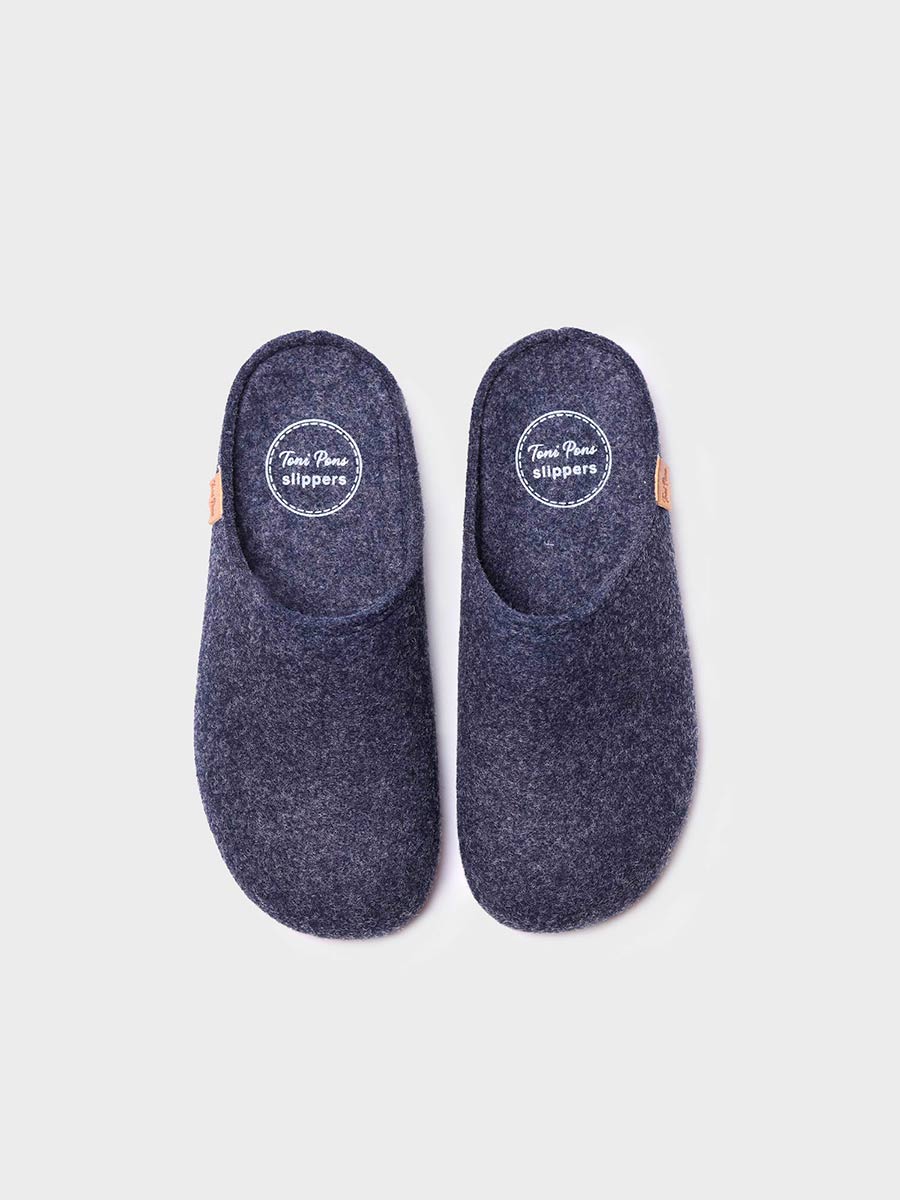 Women's clog-style slipper in recycled felt - MONA-FR