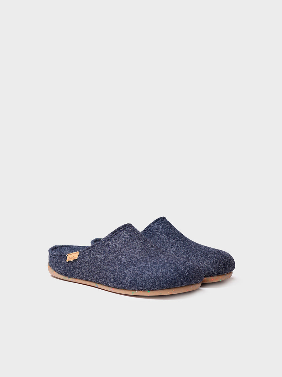 Women's clog-style slipper in recycled felt - MONA-FR