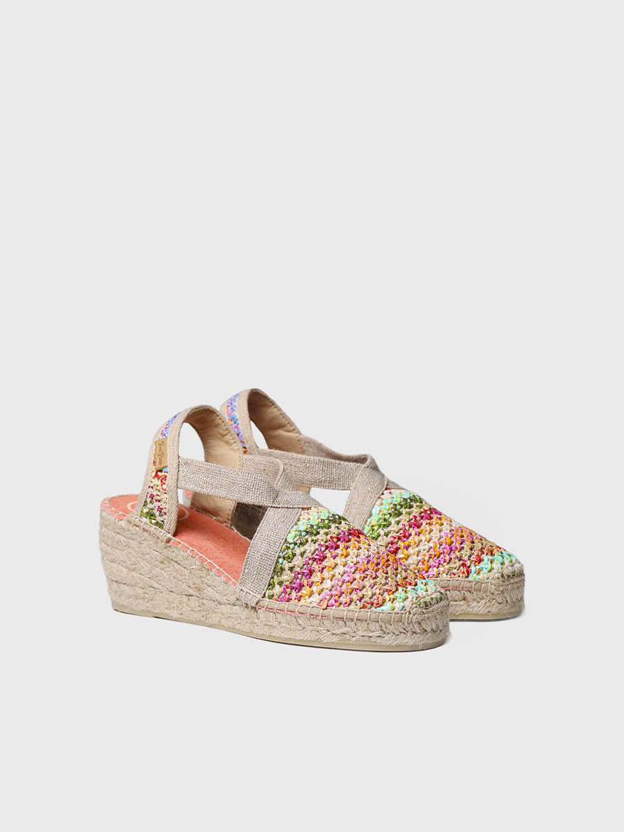 Vegan espadrille in multicoloured raffia - TERRA-NZ