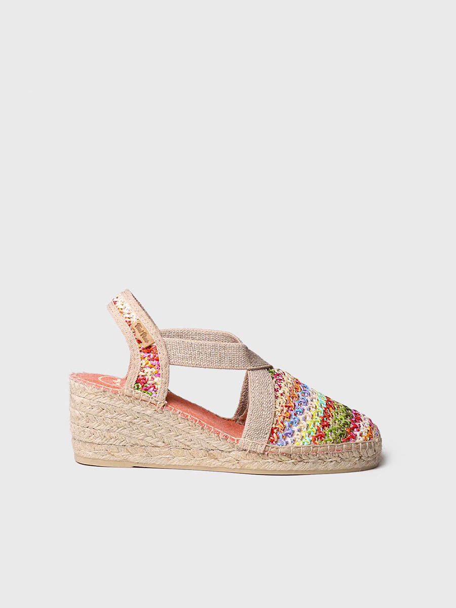 Vegan espadrille in multicoloured raffia - TERRA-NZ