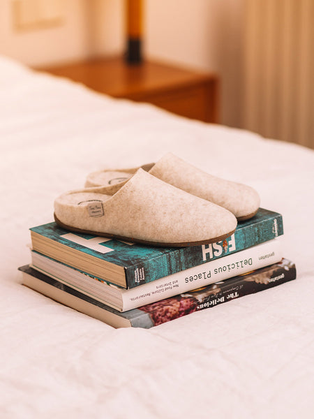 Women's clog-style slipper in recycled felt | MONA-FR