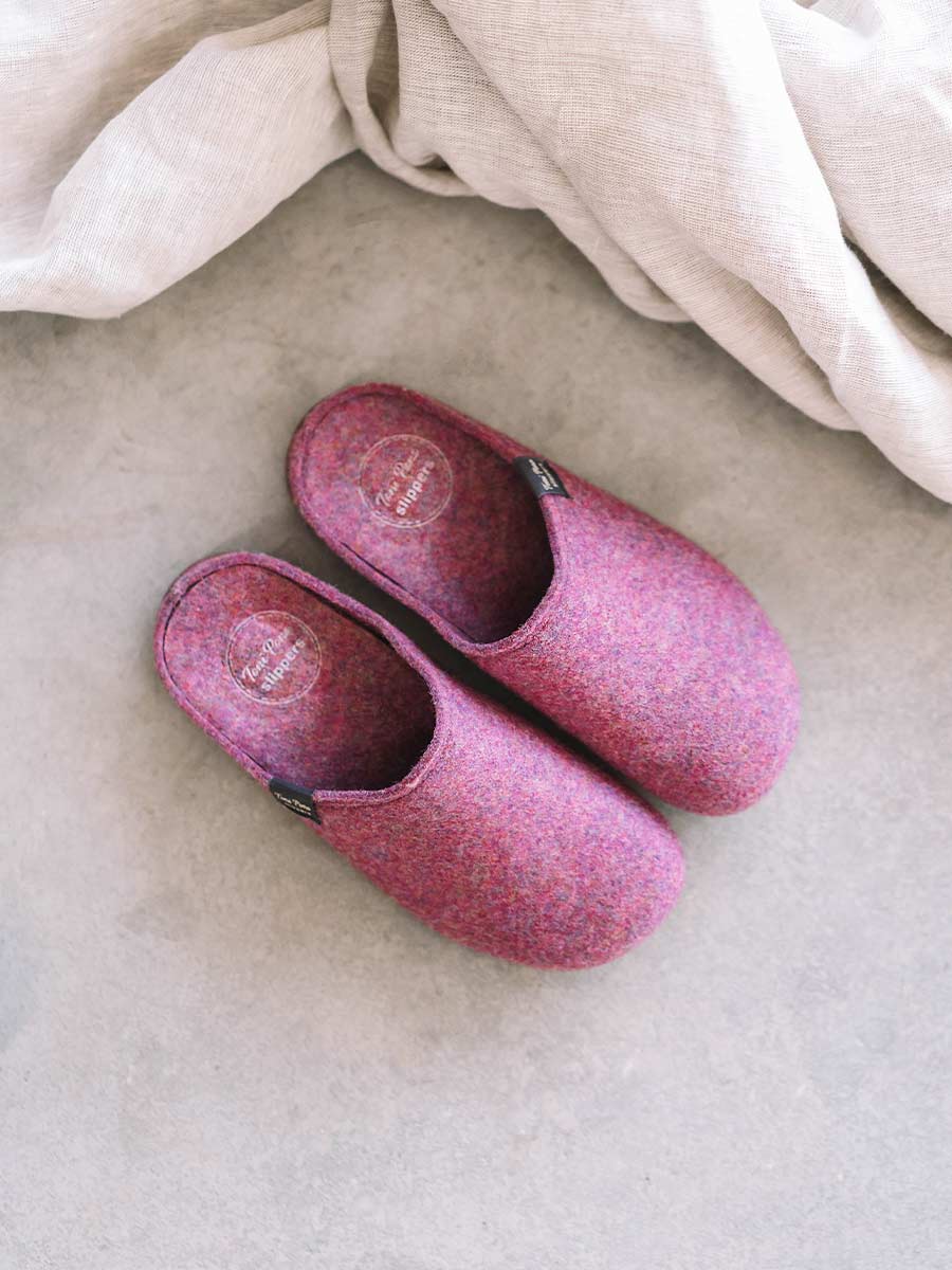 Women's clog-style slipper in recycled felt - MONA-FR