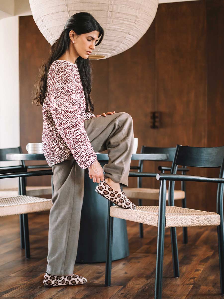 MARTA-SH - Women's babouche-style slipper in faux shearling