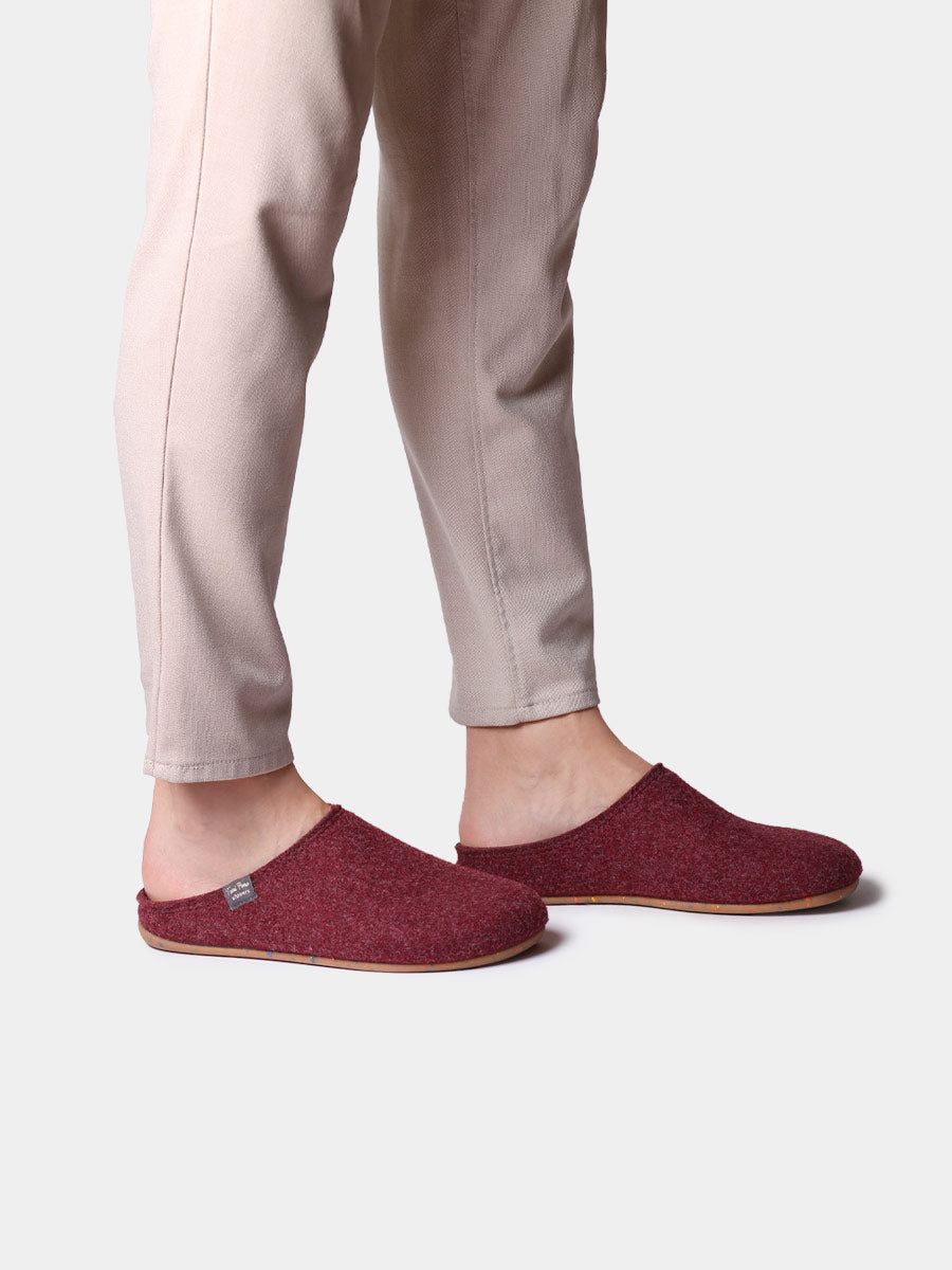 Chausson femme style sabot en feutre recyclé - MONA-FR