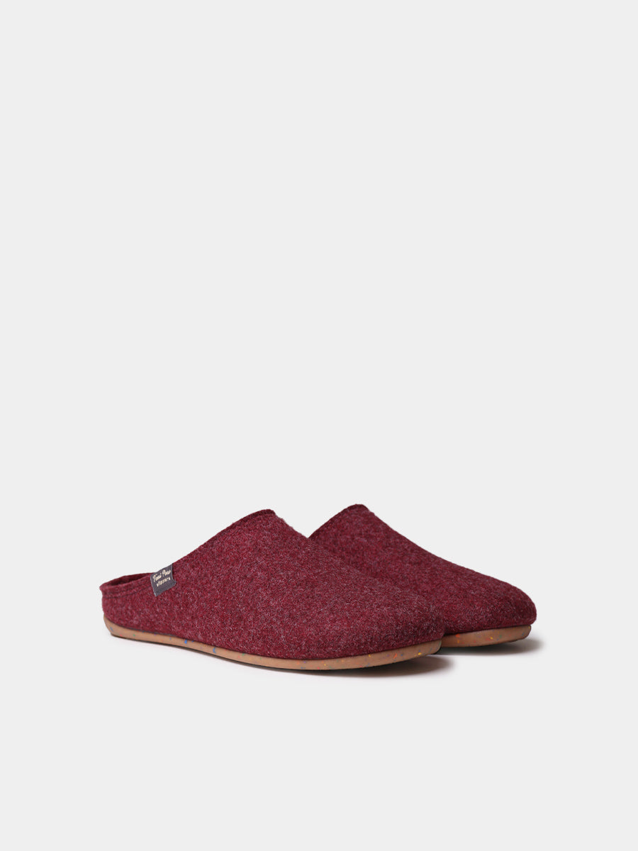 Chausson femme style sabot en feutre recyclé - MONA-FR