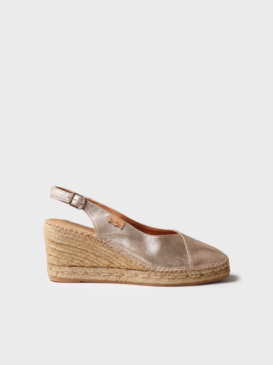 Women's closed wedge espadrilles in leather | BRENDA-AS