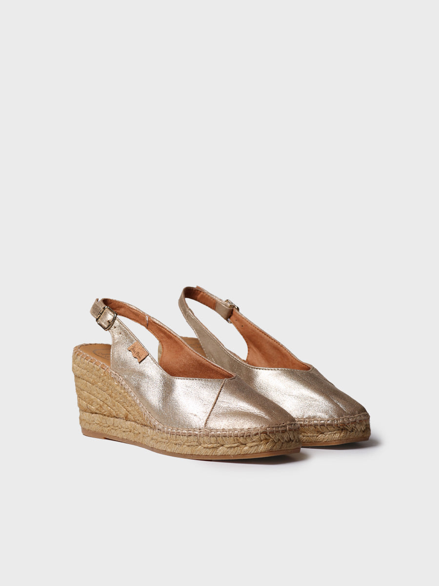 Women's closed wedge espadrilles in leather | BRENDA-AS