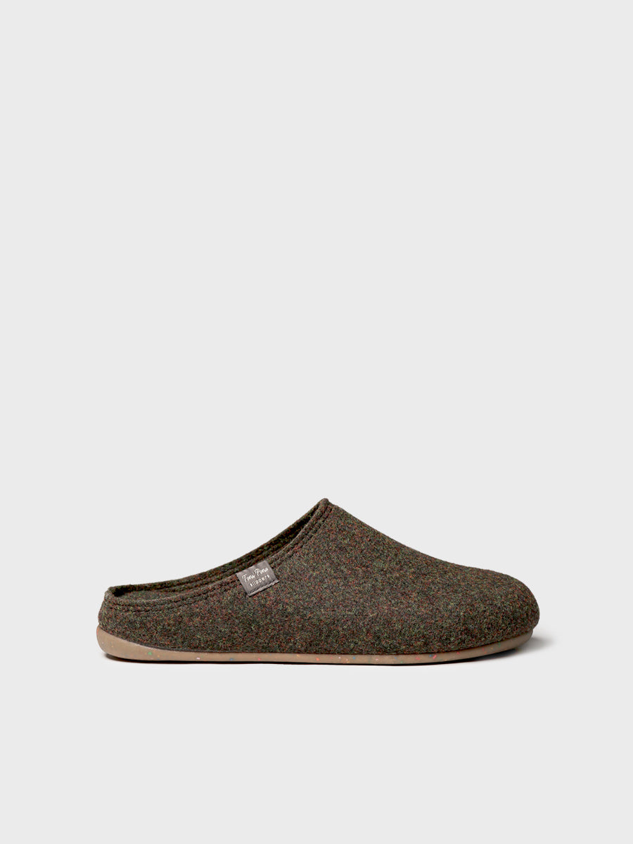 Men's clog-style house slipper in recycled felt | NEO-FR