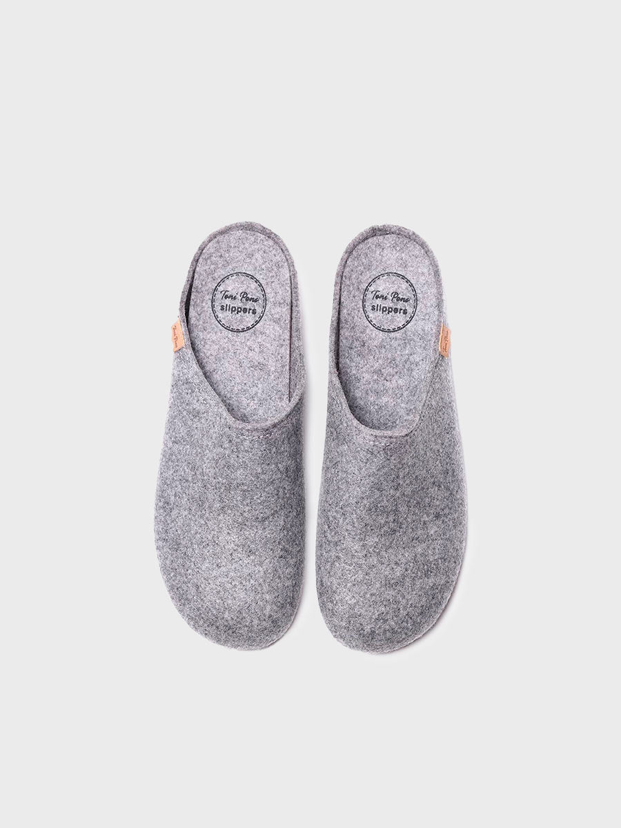Men's clog-style house slipper in recycled felt | NEO-FR