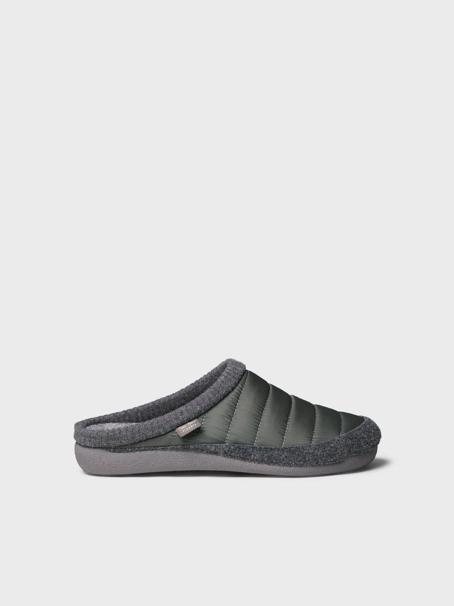 Men's slipper in a clog style, made of padded fabric and felt | NIX-TK