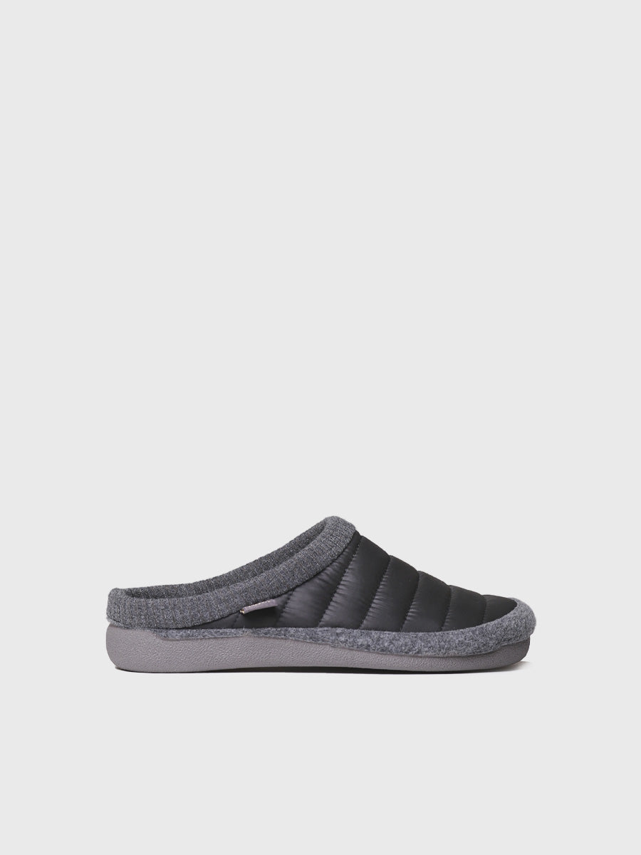 Men's slipper in a clog style, made of padded fabric and felt | NIX-TK