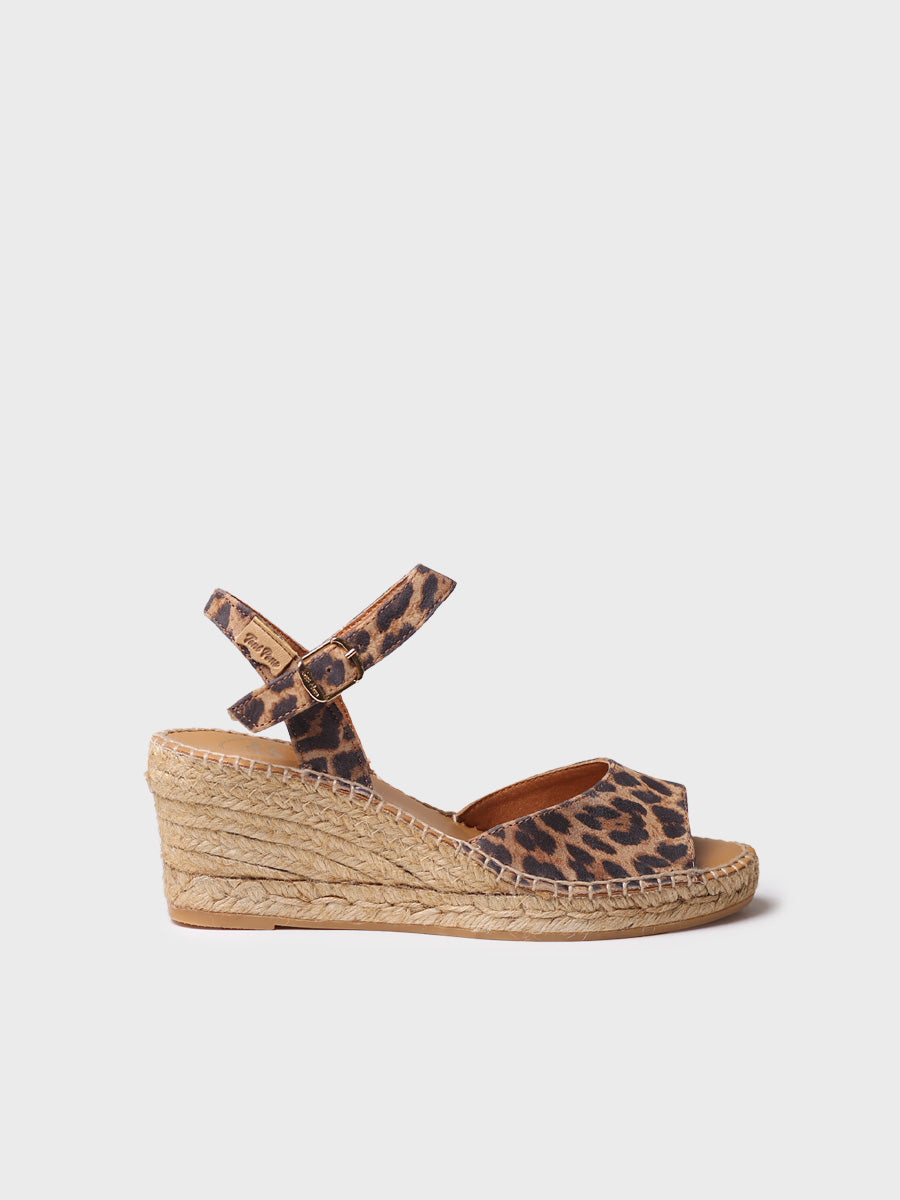 Women's wedge espadrilles in leather - SIA-P