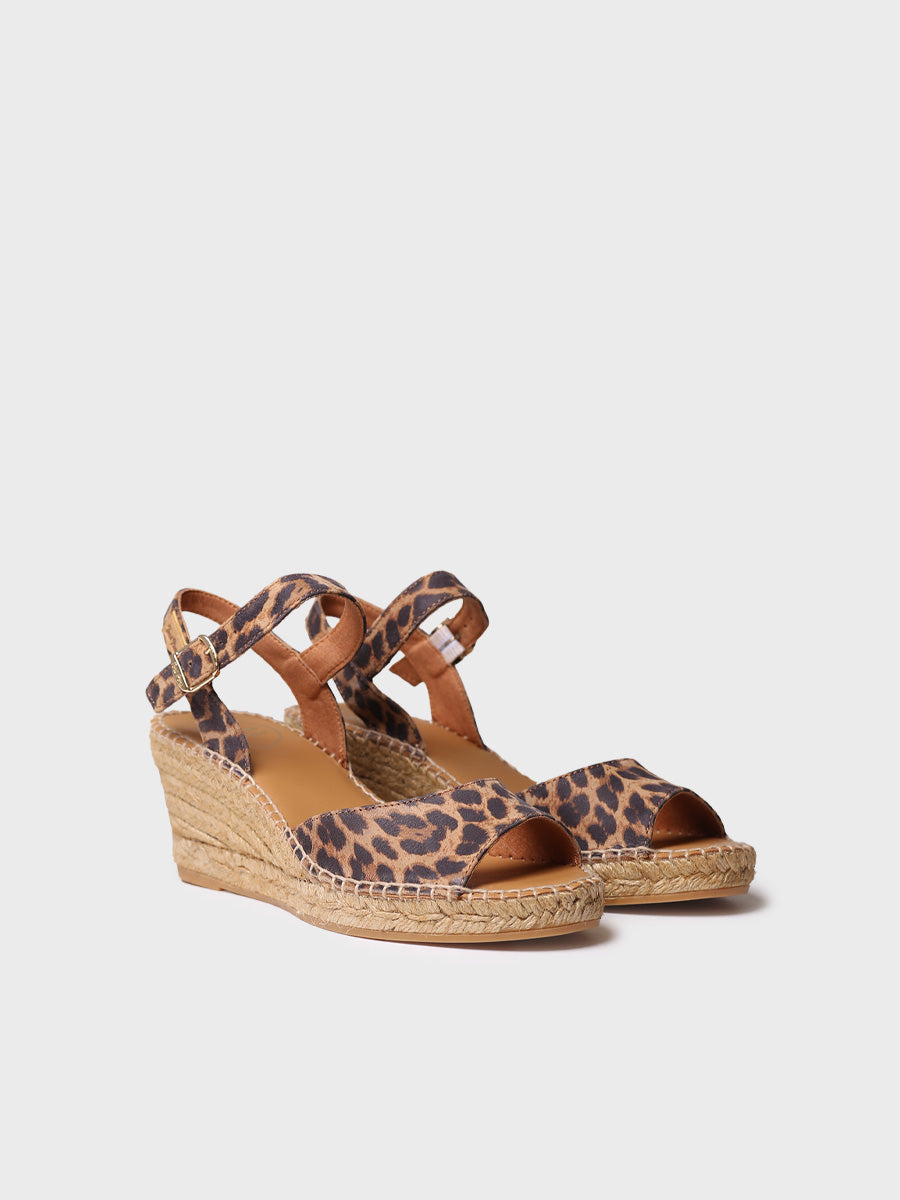 Women's wedge espadrilles in leather - SIA-P